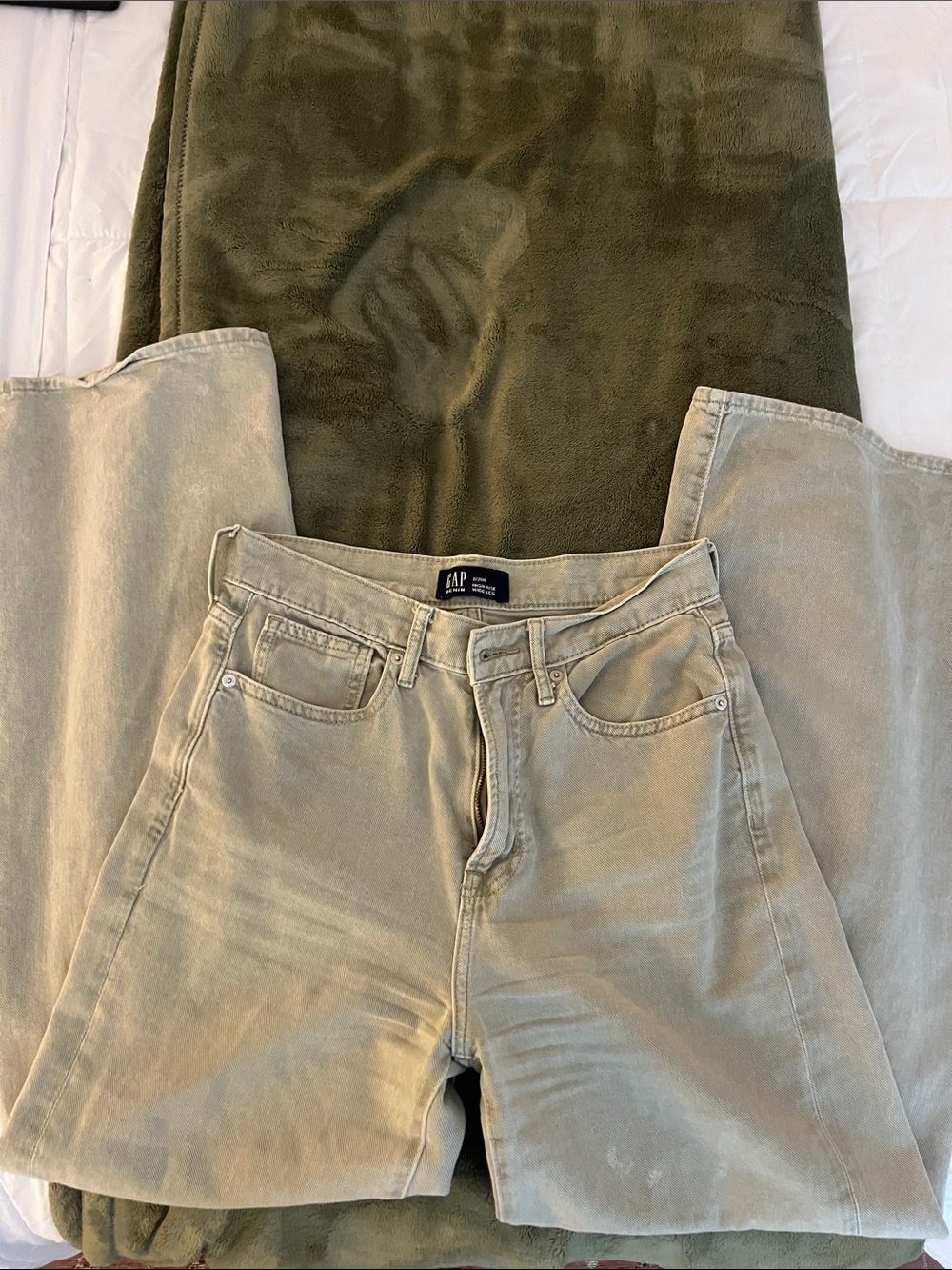 GAP green/khaki high rise wide leg